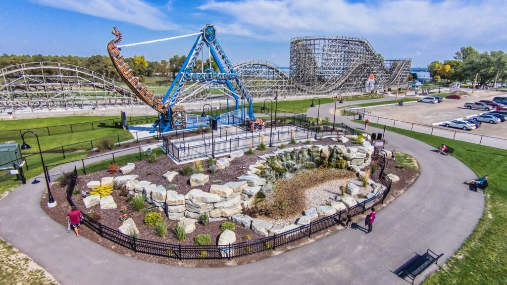 Aerial view of Bay Beach Amusement Park in Green Bay.